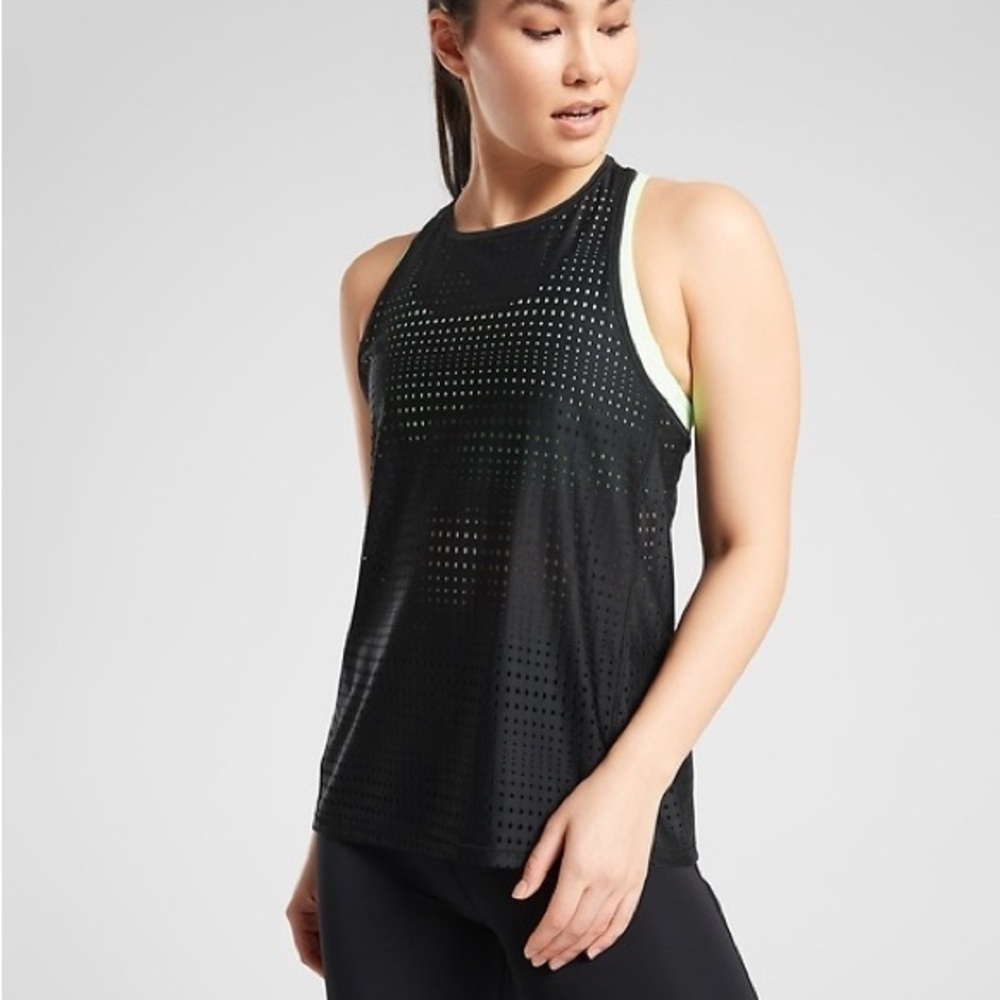 Athleta A Game Tank Size S Mesh Performance Workout Top